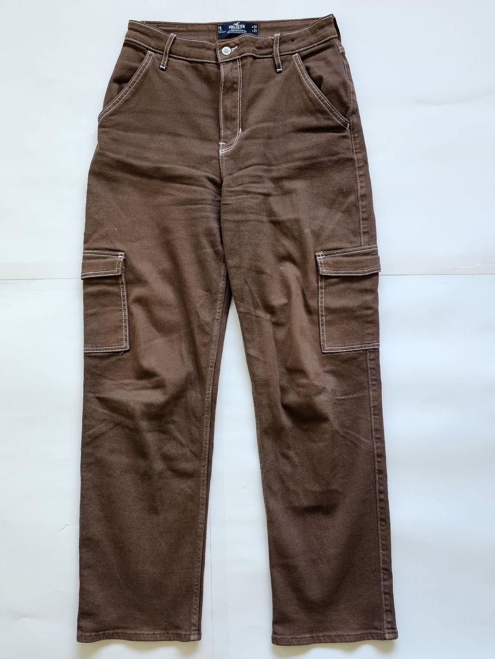 Hollister High-Rise Brown Cargo Jeans for Women